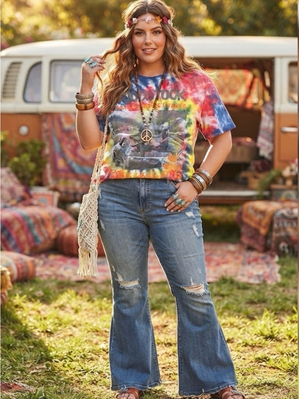 Woodstock Women’s Custom Tie Dye Tshirt